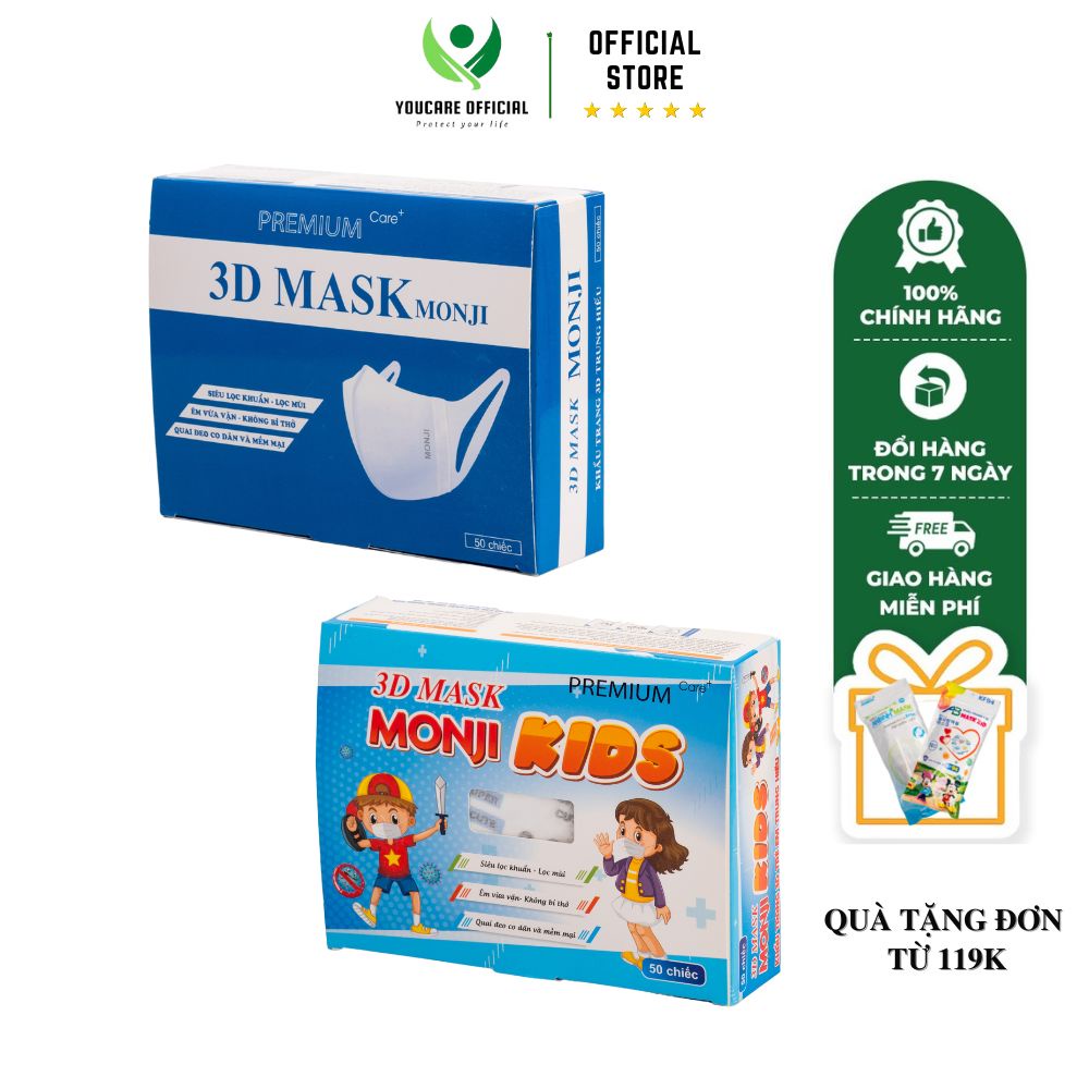 Set khẩu trang gia đình kháng khuẩn bao gồm khẩu trang người lớn và khẩu trang trẻ em - Youcare Official