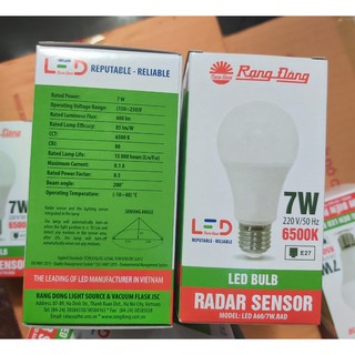 BÓNG LED CẢM ỨNG CHUYỂN ĐỘNG 7W RẠNG ĐÔNG