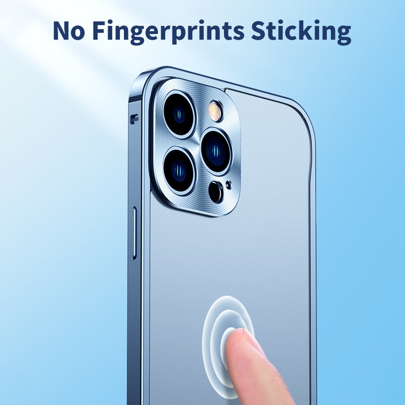 Ốp Điện Thoại Viền Kim Loại Nhôm Mặt Nhám Chống Rơi Cho iPhone 13 Pro Max