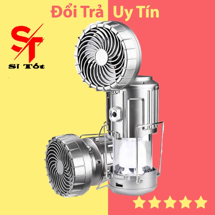 Đèn bão LED Năng Lượng Mặt Trời Đa Năng 3 Trong 1 tích hợp quạt, đèn pin, sạc điện thoại tiện lợi - VV288