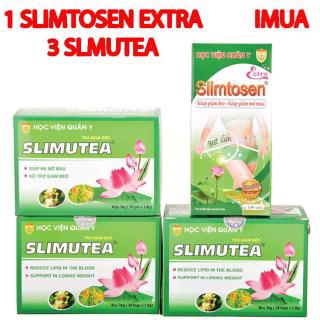 Bộ 1 hộp slimtosen extra và 3 hộp trà slimutea Học viện quân y hạn mới