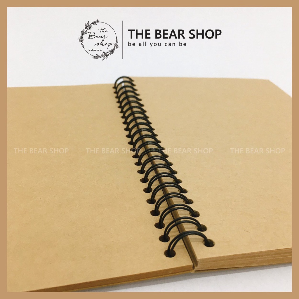 Sổ tay bìa trơn - Sổ tay vẽ chì - Sketchbook - Giấy kraft trơn 80gsm - The Bear Shop