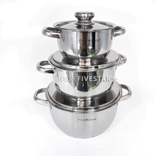 Bộ 3 nồi inox Fivestar ( 3 đáy -vung inox)