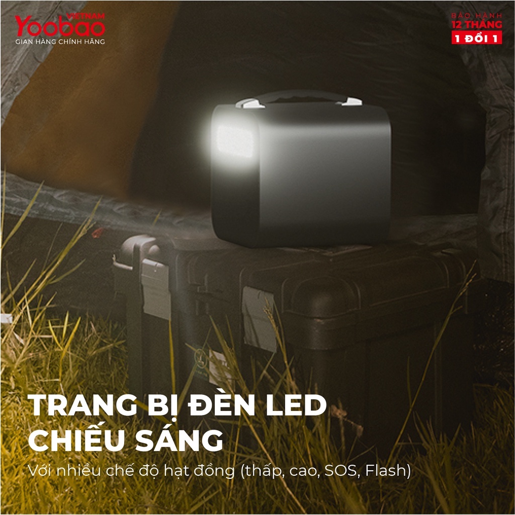 Trạm sạc dự phòng Yoobao EN600S Dung lượng 148800Mah Sạc nhanh PD60W 220V/600W Màn hình LED - Tích hợp đèn pin