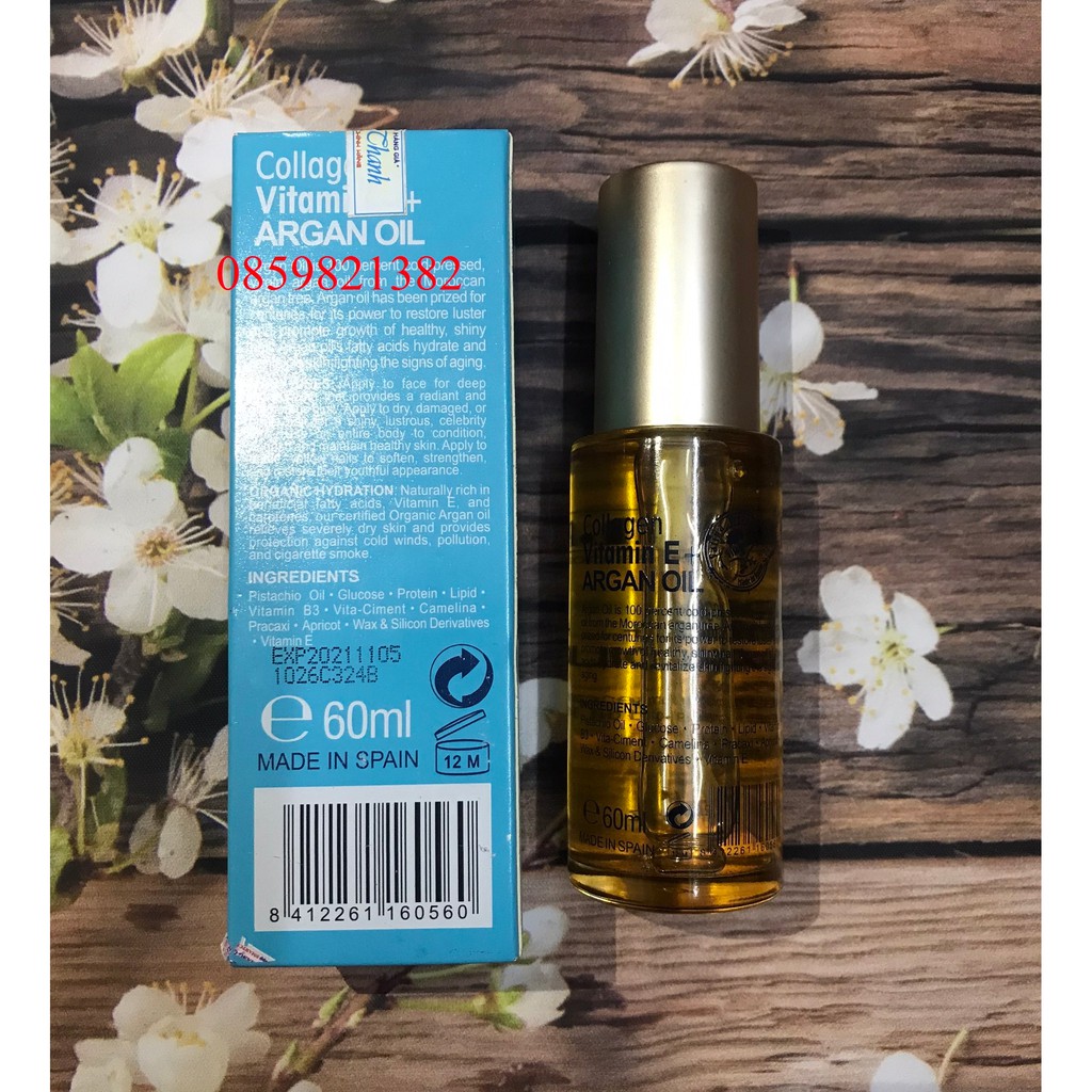 [ VATINA ] TINH DẦU DƯỠNG TÓC VATINA ARGAN OIL VITAMIN E+ COLLAGEN 60ML | BigBuy360 - bigbuy360.vn