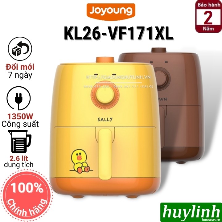 [Mã ELHAMS5 giảm 6% đơn 300K] Nồi chiên không dầu Joyoung Line KL26-VF171XL - 2.6 lít [Cony x Sally]