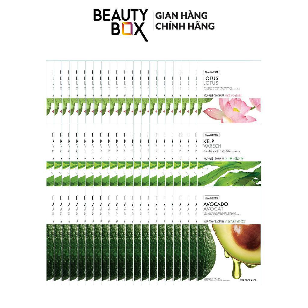 Combo 60 Mặt Nạ Sáng Da THE FACE SHOP Real Nature (bơ,hoa sen,rong biển) 20g