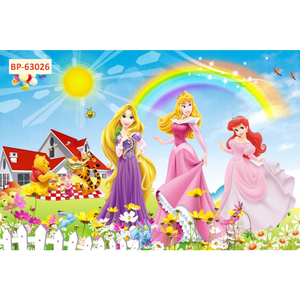 Tranh Dán Tường Phòng Trẻ Em Hình Công Chúa 3D