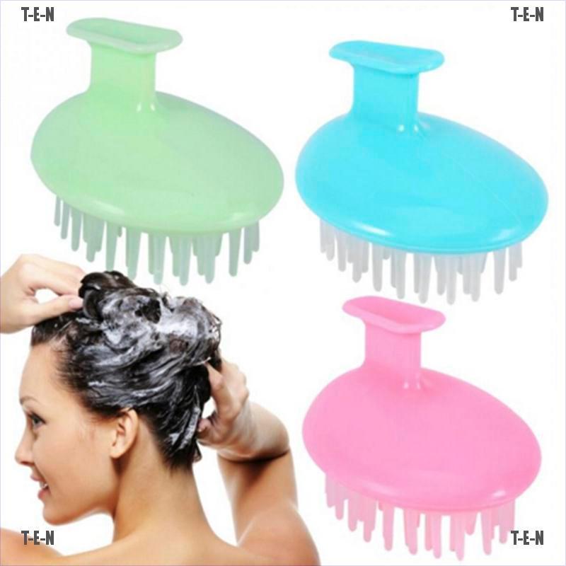 (hàng Mới Về) Bàn Chải Silicone Massage Da Đầu Khi Tắm Hình Chữ T Tiện Dụng