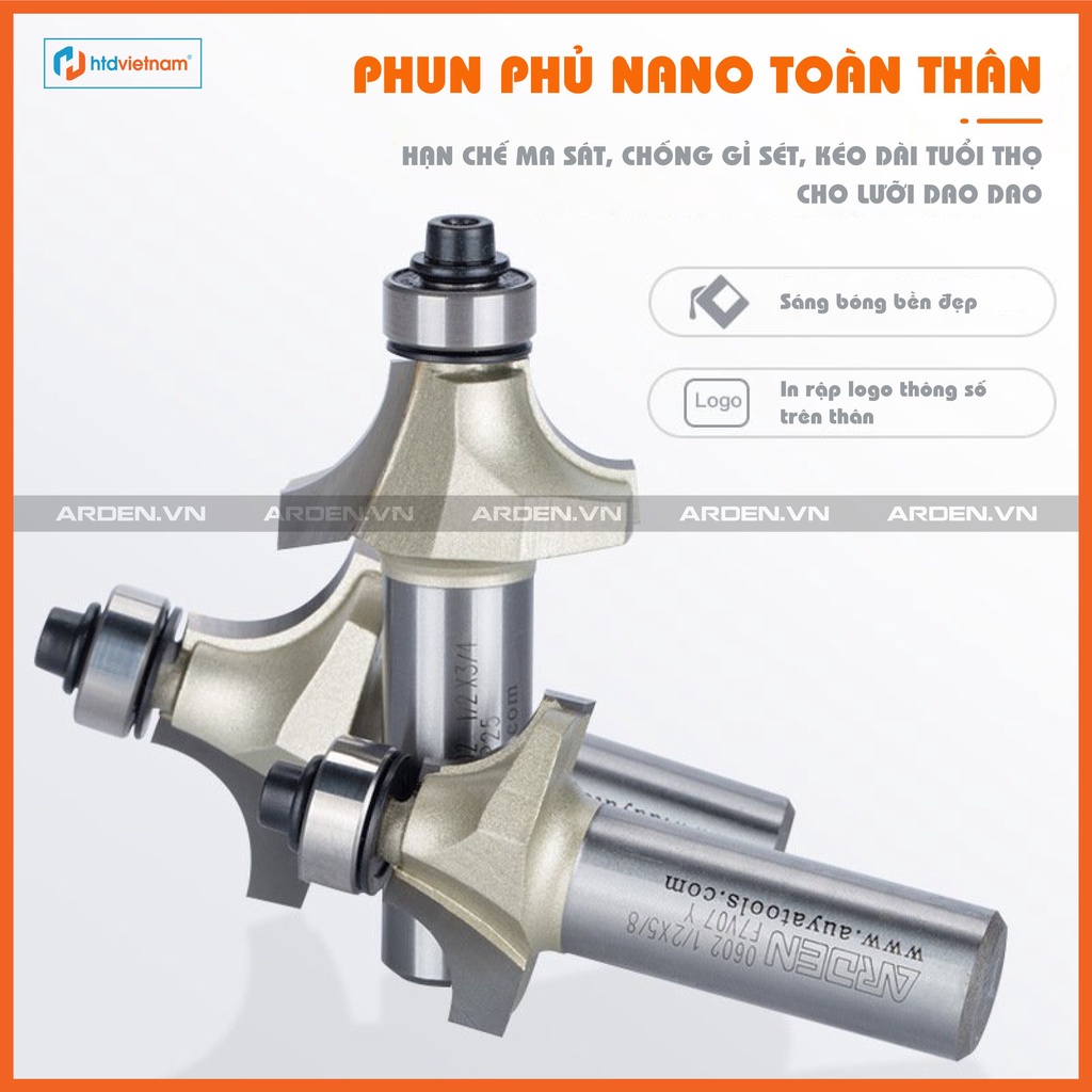 ARDEN - Mũi phay gỗ đánh cạnh bo mép góc tròn dòng A0602