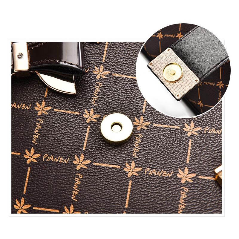 Túi Xách Tay Bằng Da Hoa Văn Kẻ Ô Thời Trang Dành Cho Nữ