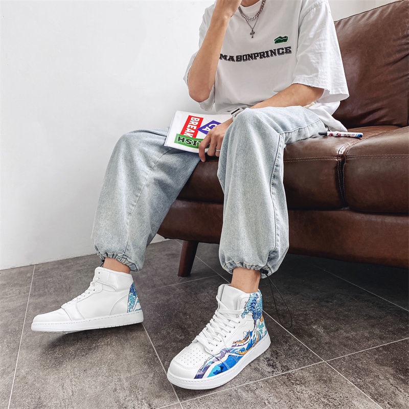 Mới Giày Thể Thao Nam Cổ Cao In Hình Dragon Ball Cá Tính