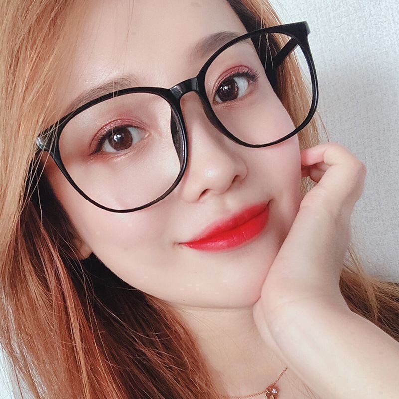 Mắt kính nữ nam giả cận không độ mắt tròn thời trang phong cách Hàn Quốc chống tia UV đẹp thay được tròng cận 068