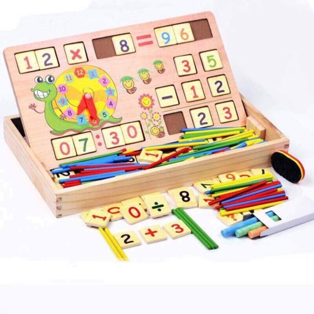 Bộ bảng học gỗ que tính và chữ số cho bé