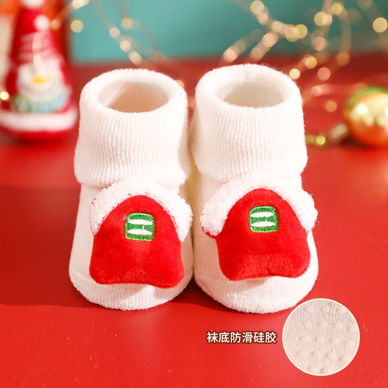 Vớ dày họa tiết Giáng sinh dễ thương cho bé từ 0-12 tháng tuổi