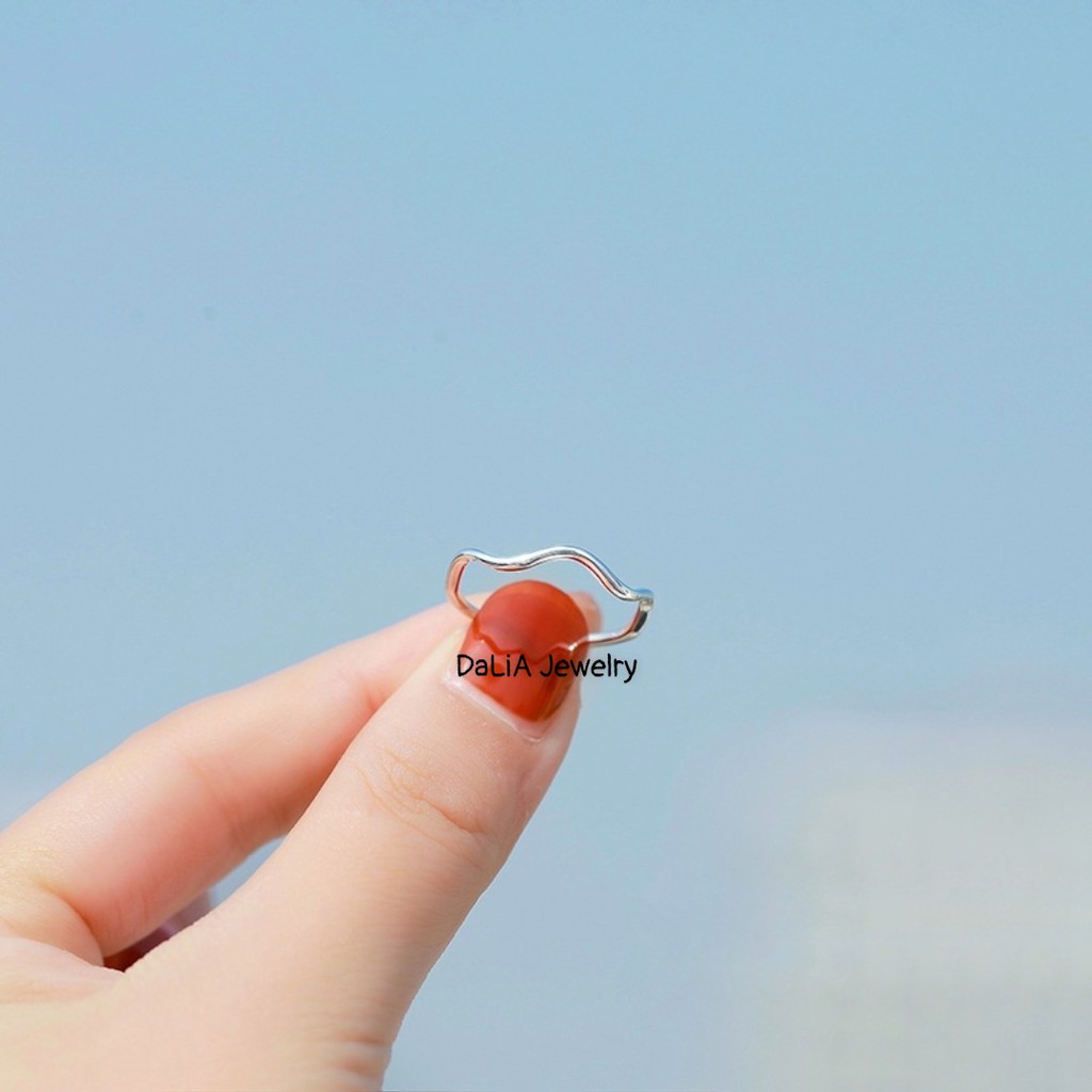 Nhẫn bạc nữ 925 thật DaLiA Jewelry nhẫn bạc lượn sóng thử thách đậm cá tính những cô nàng hiện đại, chuẩn bạc S925