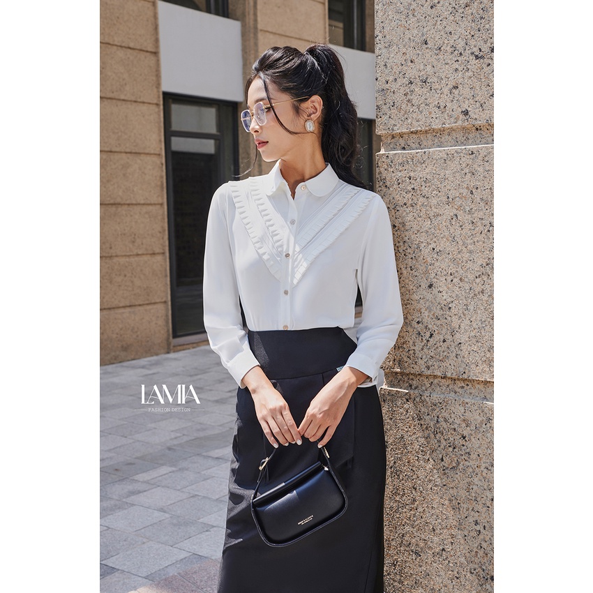 Váy công sở Lamia Design LV114 màu đen vải tafta dáng bút chì dài cao cấp