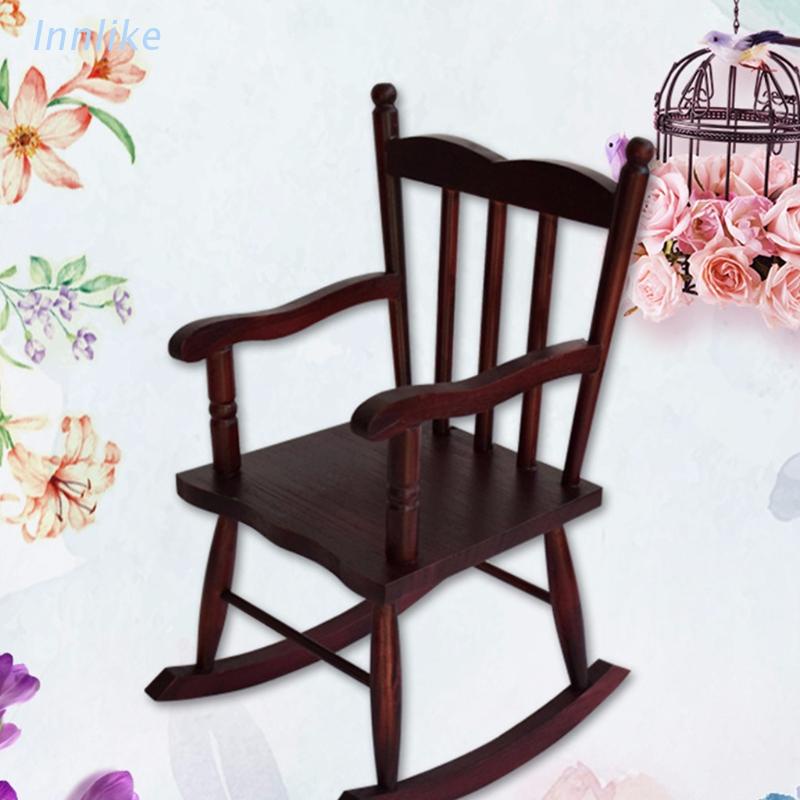Mô hình ghế bập bênh gỗ handmade cho búp bê Bjd tỉ lệ 1/3 60cm