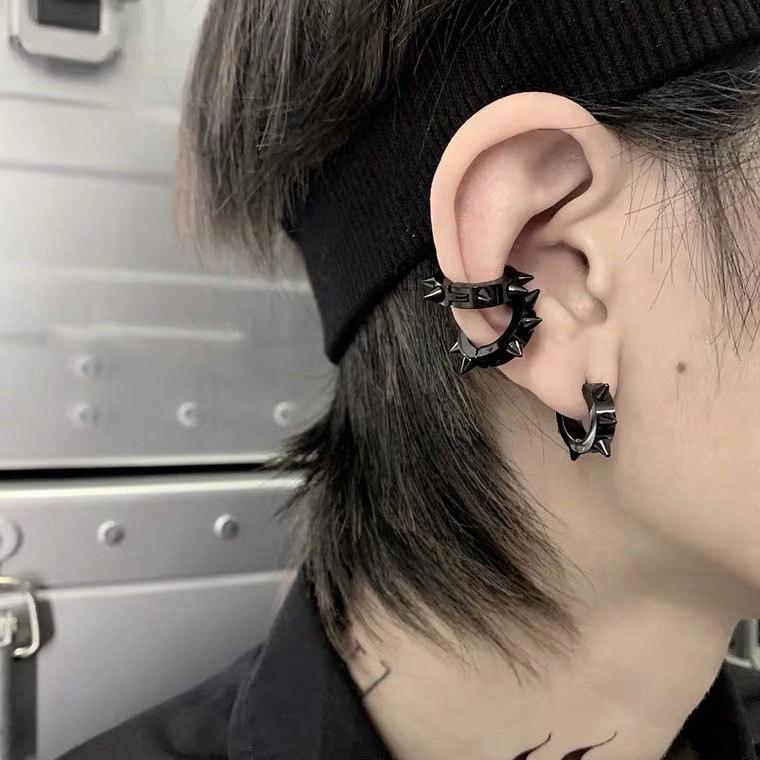 Khuyên Kẹp Tai Dạng Kẹp Bằng Thép Titan Không Gây Dị Ứng Phong Cách Tối Màu Thời Trang Cá Tính / Phong Cách Punk / Phong Cách Punk Cho Nam Và Nữ
