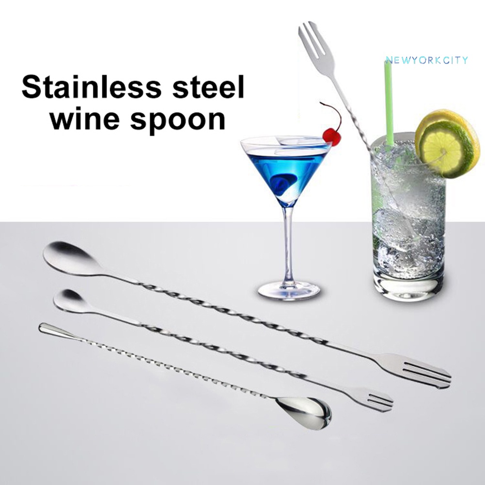 Muỗng Khuấy Cocktail Hai Đầu Bằng Thép Không Gỉ