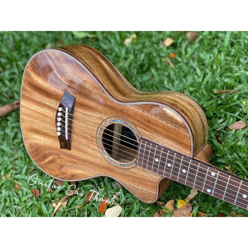 Đàn guitar acoustic mini size 1/2 gỗ điệp nguyên tấm