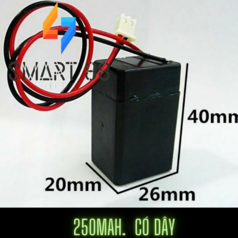 Pin 4v có dây hàn 250mah-2500mah