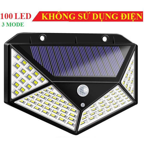 Đèn cảm biến hồng ngoài sử dụng năng lượng mặt trời 100 LED siêu sáng - 3 CHẾ ĐỘ