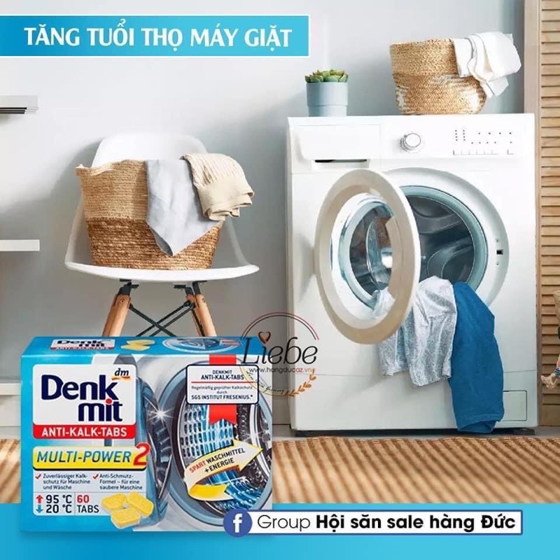 01 Hộp viên tẩy lồng giặt Denkmit đức 60 viên