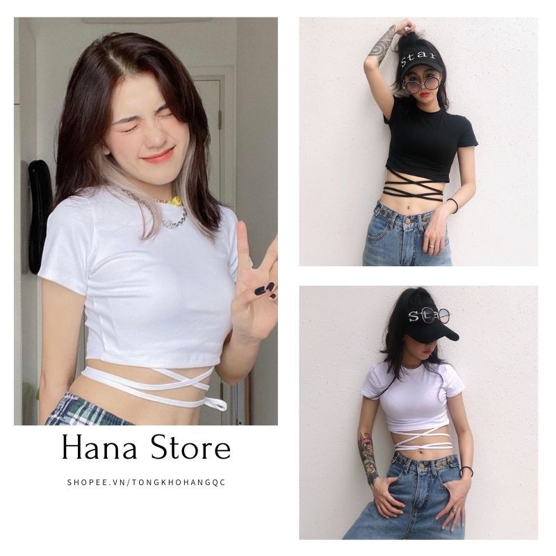 Áo Croptop Thun Body Dây Đan Eo ❤️ Áo croptop nữ chất thun co giãn 4 chiều body SIÊU HOT ❤️