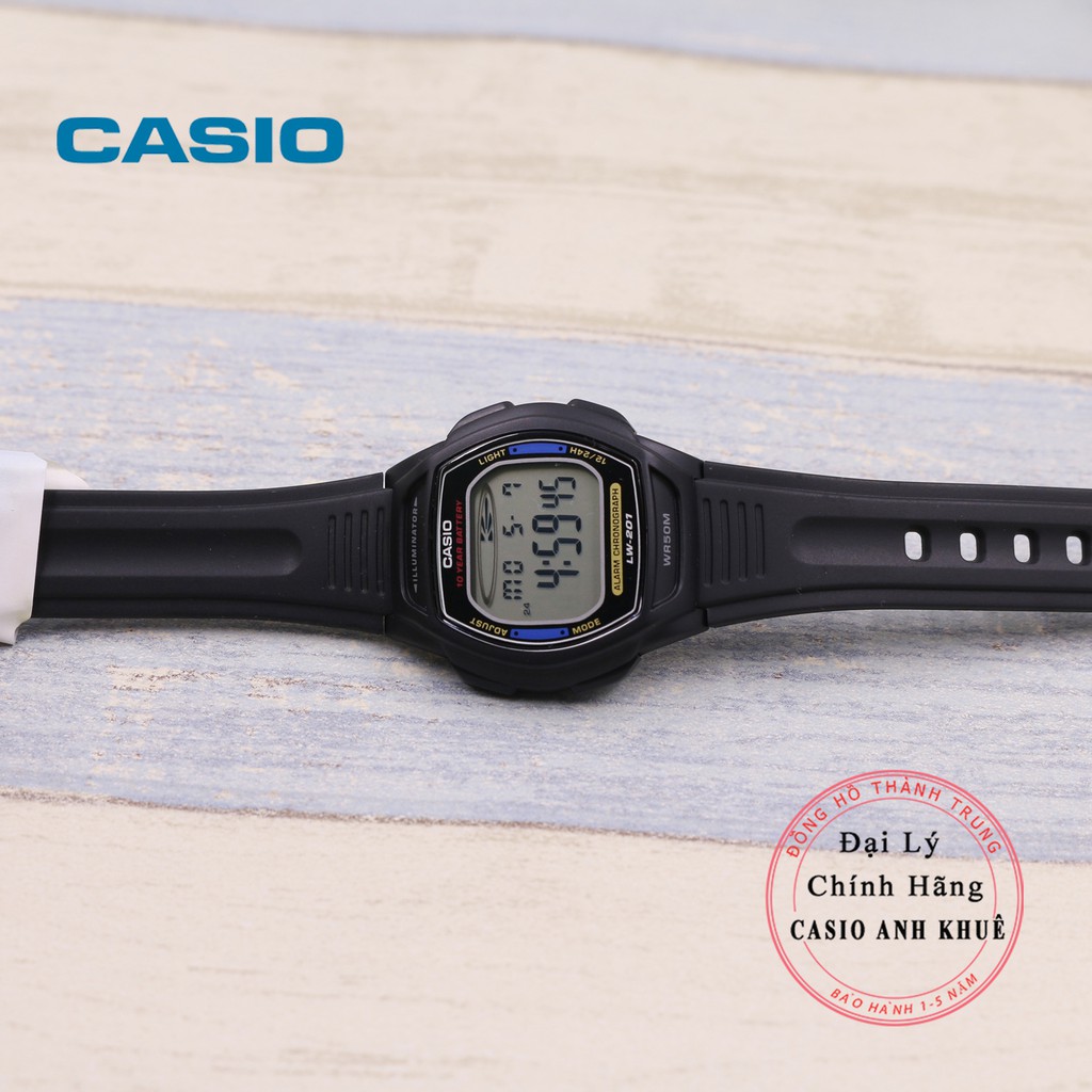 Đồng hồ điện tử nữ Casio LW-201-2AVDF dây nhựa