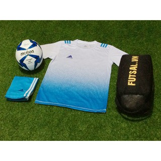 ÁO ĐÁ BANH  ADIDAS CỔ TRÒN (TRẮNG BIỂN)