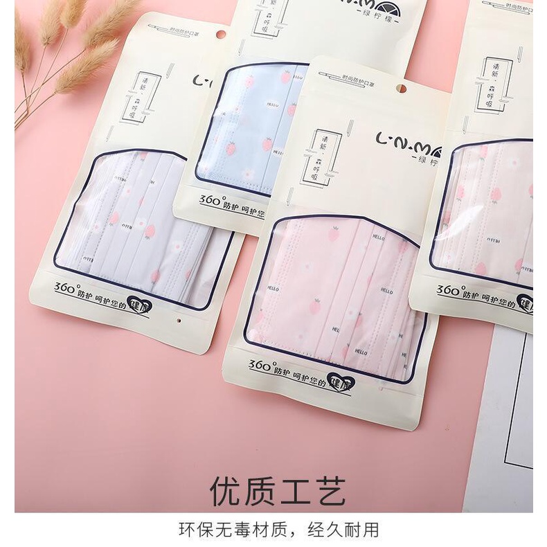 Combo 2 Cái Khẩu Trang Y Tế Dùng 1 Lần Họa Tiết Hình Dễ Thương Dành Cho Người Lớn