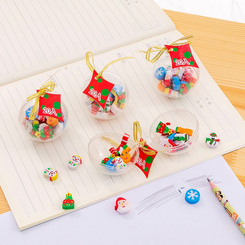 Gôm tẩy chì móm quà noel, trái bóng giáng sinh, quà tặng khen thưởng cho học sinh