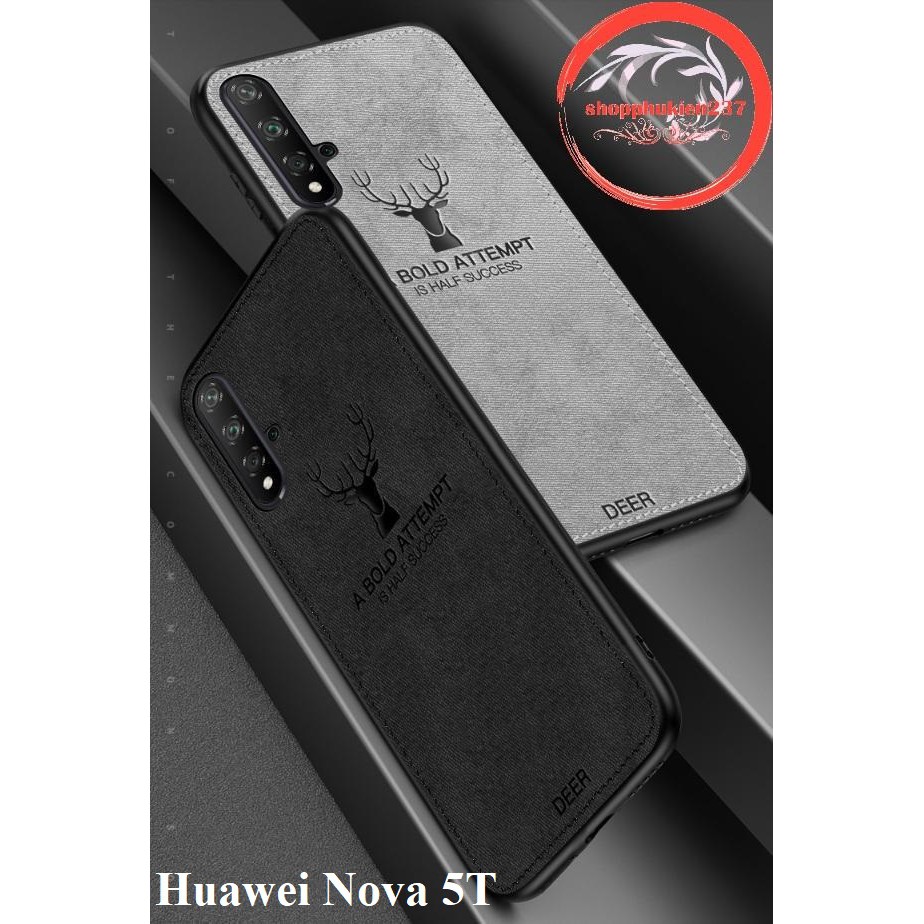 Ốp Lưng Jean Khắc Nai Huawei Nova 5T Ốp TPU Cao Cấp Viền Chỉ Cực Đẹp