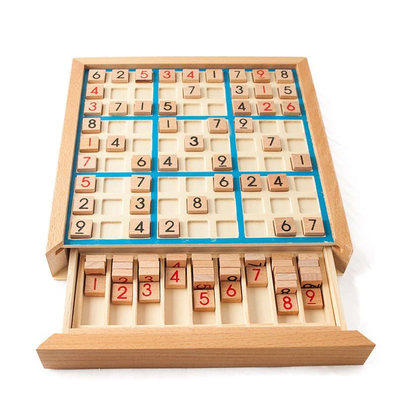Trò chơi Sudoku chín ô vuông bằng gỗ cờ vua 0,61 tư duy logic rèn luyện tư duy logic cho trẻ em bảng trò chơi giáo dục bảng đồ chơi với các câu hỏi