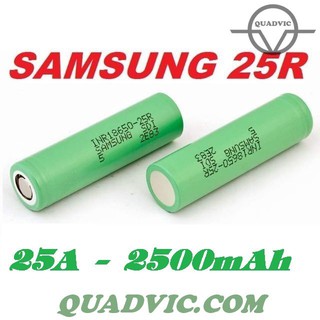 Pin lithium Samsung 25R 18650 2500mAh  25A QUAADVIC.COM N00241