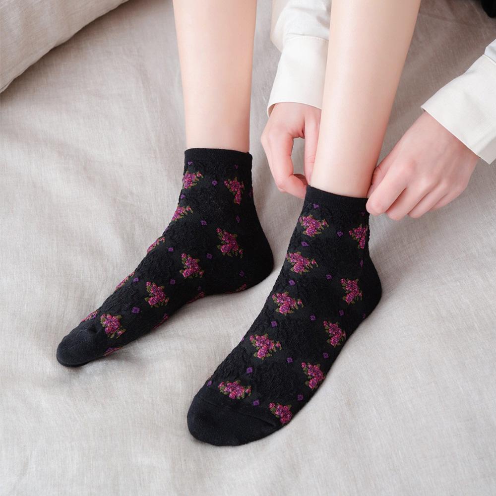 Vớ Thuyền In Hoa Miệng Nông Thoáng Khí Phong Cách Cổ Điển Mới Cho Nữ