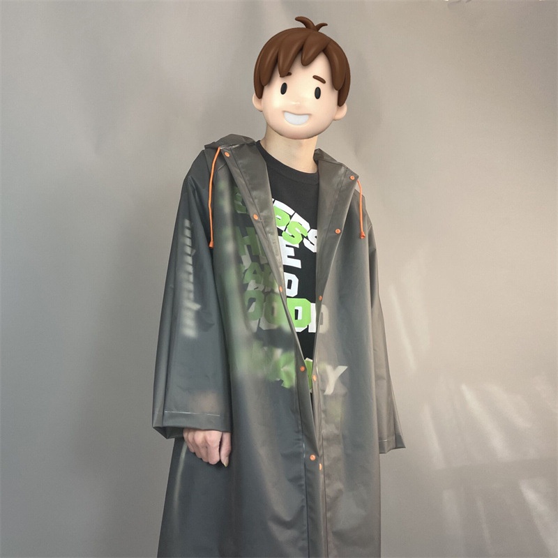 Shengke Áo Mưa Một Mảnh eva Màu Xám Dáng Dài Trong Suốt Dành Cho Nam Nữ poncho
