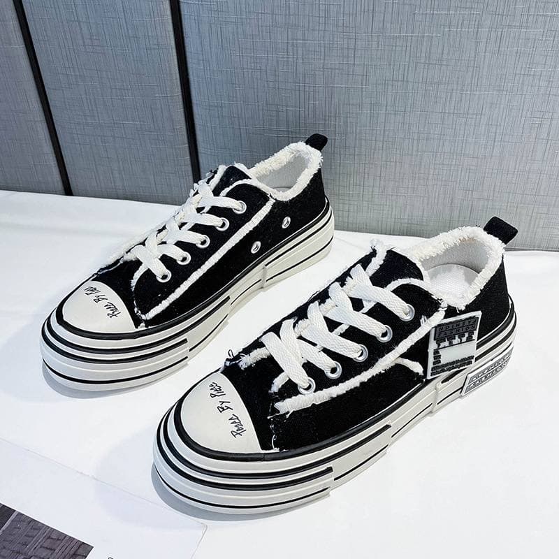 Giày bò rách nữ, giày sneaker nữ vải bò rách viền siêu hot hít
