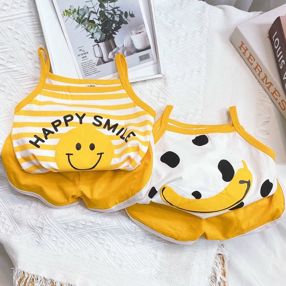 Đồ bộ bé gái 2 dây xinh xắn cho bé từ 7-17kg AM743 - đồ bộ cho bé gái 2 dây TTR217