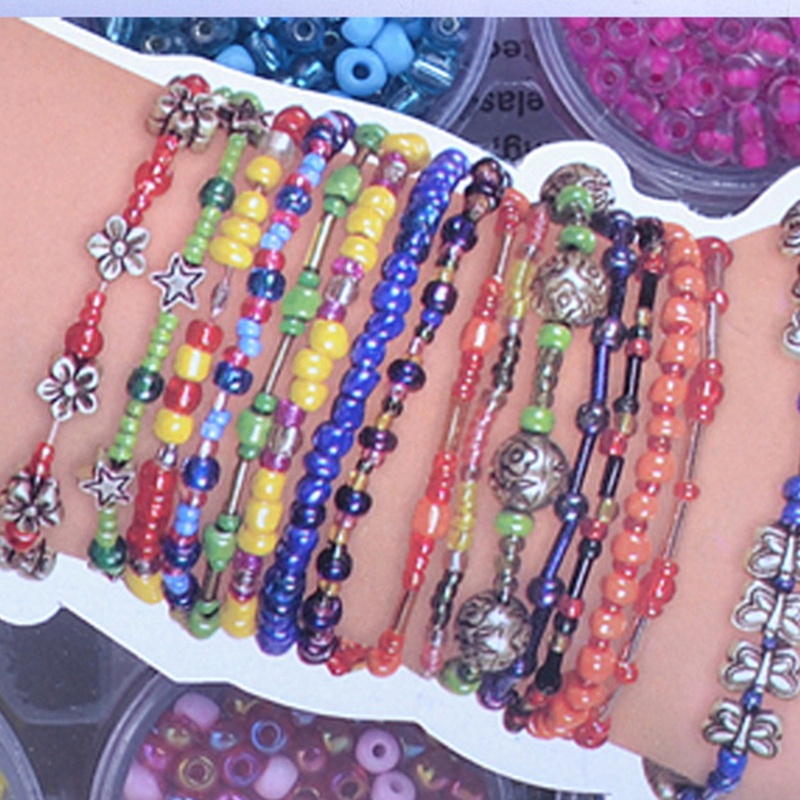 Bộ Hộp Làm Trang Sức Gồm Vòng cổ Và Vòng Tay Xỏ Hạt Diy Thích Hợp Cho Thanh Thiếu Niên 6-18 Tuổi