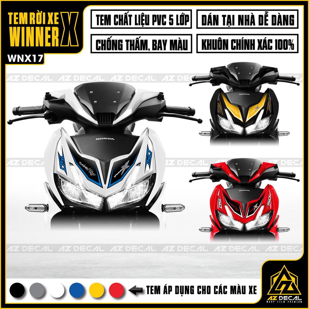 Tem Rời Xe Winner X Mẫu Greddy | WNX17 | Decal Chế Bám Dính Chắc Chắn, Chống Nước, Chống Phai Màu