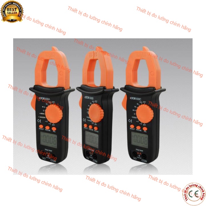 Victor 606B ampe kìm đo dòng điện 600A, ACV/DCV, điện trở, tụ điện, thông mạch, tần số, nhiệt độ chính xác, tiện dụng