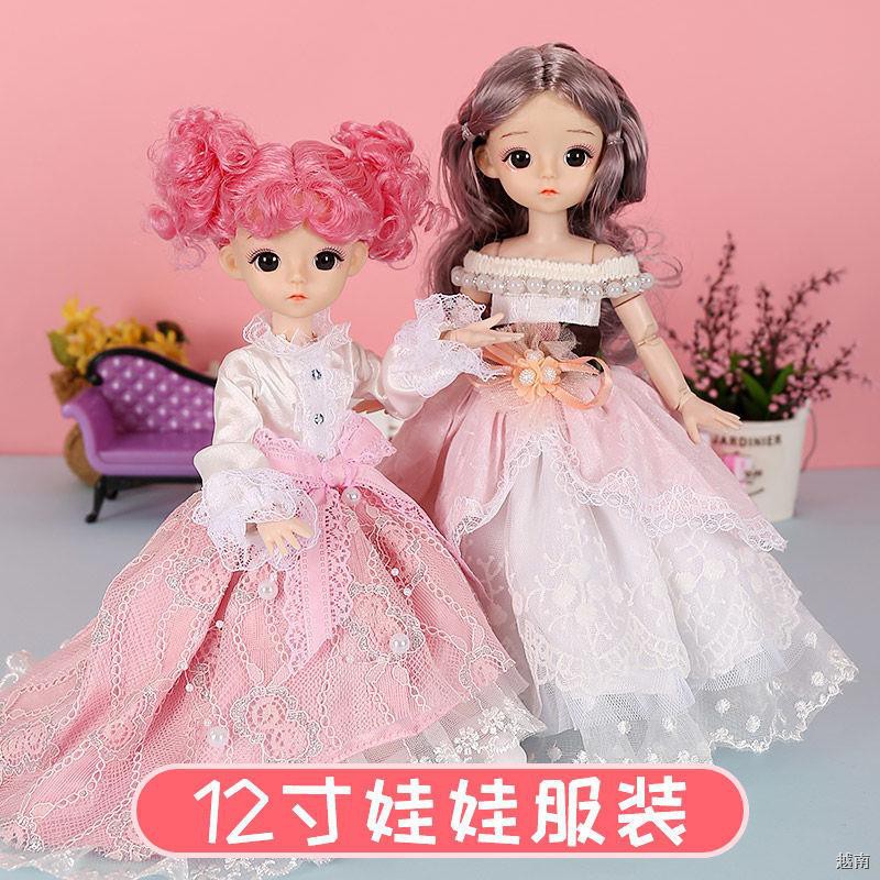 ₪Winter new 30 Cm bjd Barbie doll 3D mắt thật búp bê đồ chơi nhà gái quà tặng sinh nhật