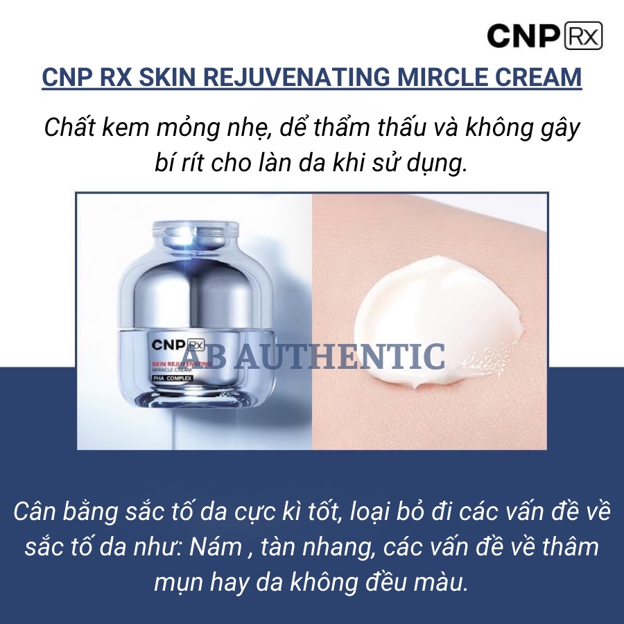 Kem dưỡng trẻ hóa và dưỡng trắng CNP Rx Skin rejuvenating miracle cream- AB AUTHENTIC