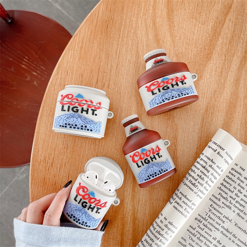 Vỏ Bảo Vệ Hộp Sạc Tai Nghe Airpods 3 Pro 2 3 Họa Tiết Ly Bia Màu Bạc 2021 Ốp