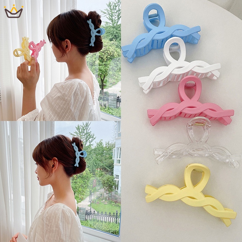 Kẹp Tóc Xoắn Hình Cá Mập Màu Macaron Thời Trang Xuân Hè