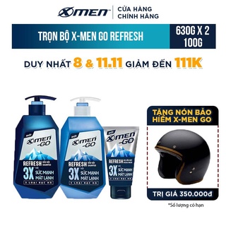 Xmen Go Dầu Gội 630g, Sữa tắm 630g, Sửa rửa mặt 100g