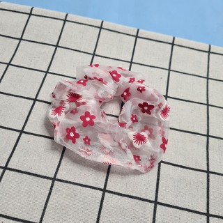 Cột tóc Vải Scrunchies hoa