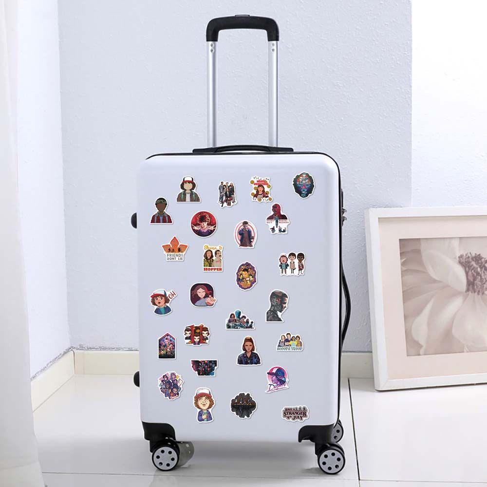 Bộ 50 Miếng Dán Trang Trí Vali / Laptop / Vali Họa Tiết Nhân Vật Hoạt Hình Stranger Things